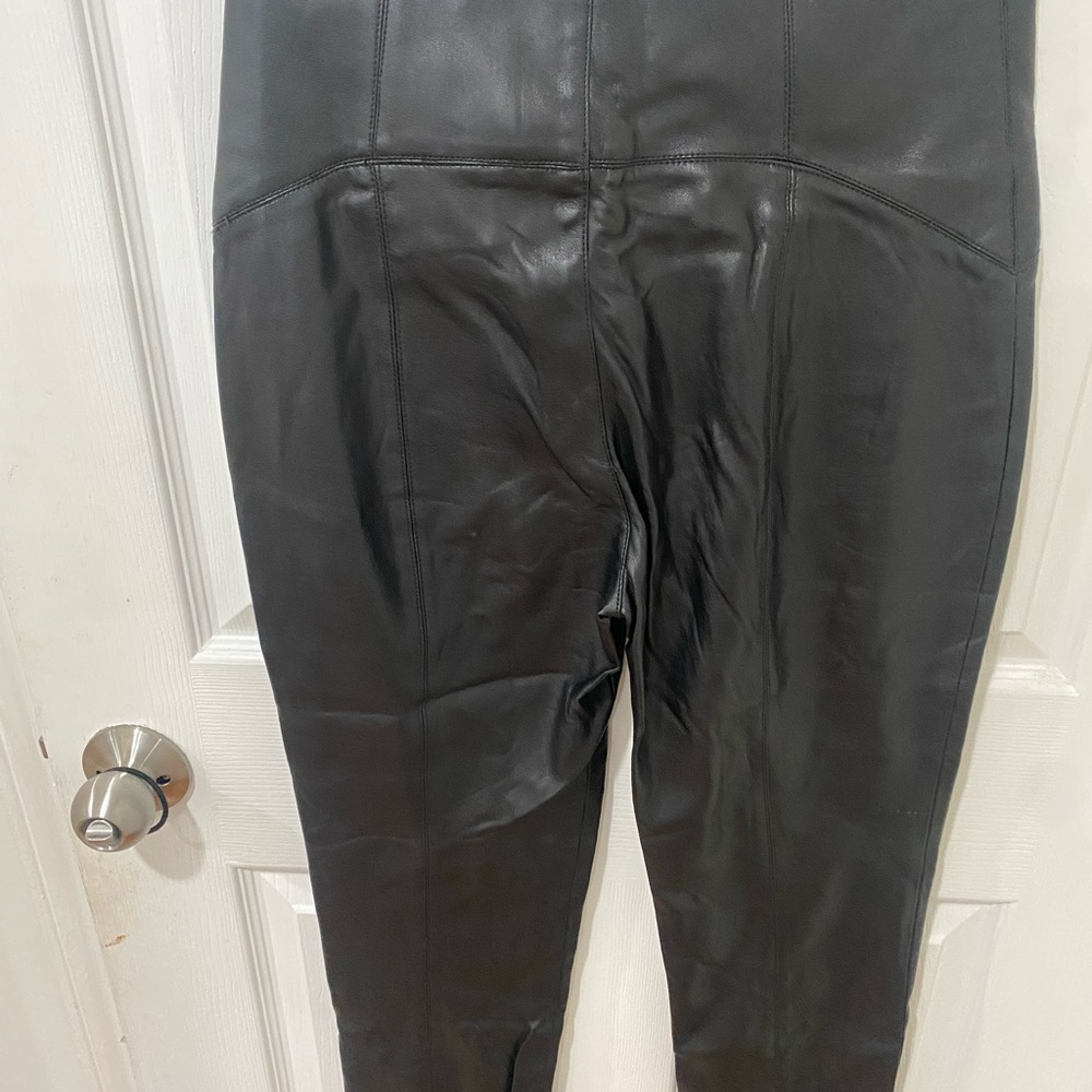 ZARA/ High waisted Black faux Leather Pants